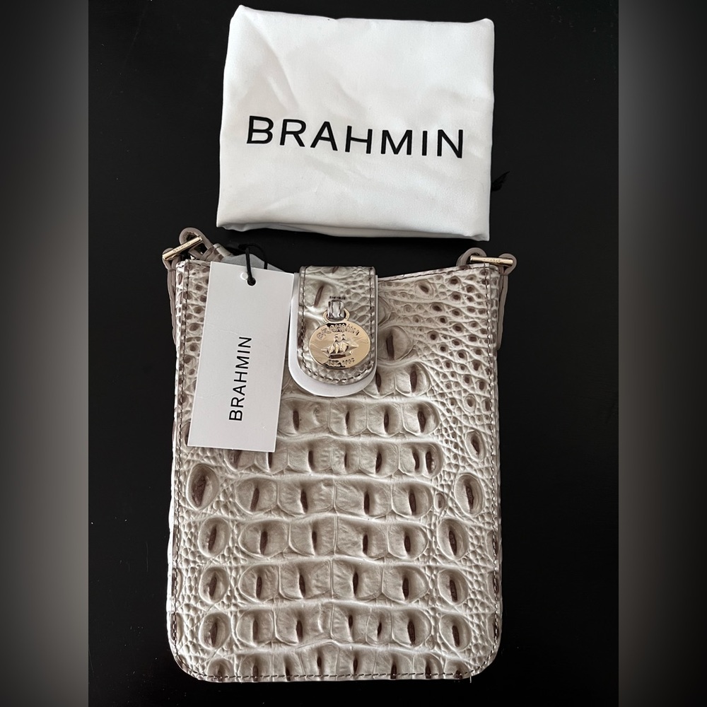 NWT Brahmin Crossbody Marley Oyster Grey Purse. Never used